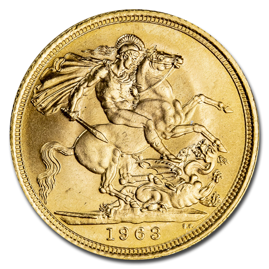 Buy 1963 Great Britain Gold Sovereign Elizabeth II BU Coin Online The   212959 Obv 